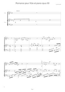 Partition complète, Romance pour flûte et Piano, Plante, Cyril