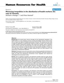 Measuring inequalities in the distribution of health workers: the case of Tanzania