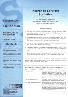 Statistics in focus. Industry, trade and services No 1/2000. Insurance services statistics