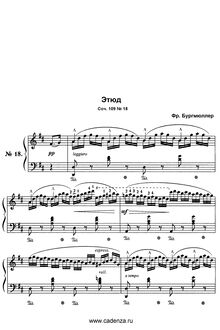 Partition , La Fileuse, 18 Etudes, Op.109, Burgmüller, Friedrich