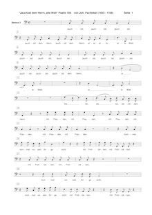 Partition basse 2 , partie, Psalm No.100, Pachelbel, Johann