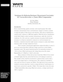 Techniques for Reducing Resistance Measurement Uncertainty: DC Current Reversals vs Classic Offset Compensation