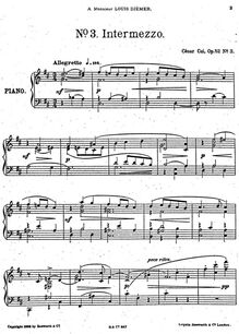 Partition No., Intermezzo, 5 morceaux, Cinq morceaux pour piano