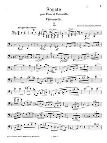 Partition de violoncelle, violoncelle Sonata, Op.63, F Major