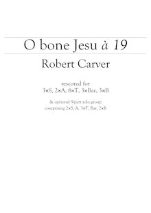 Partition compléte, O bone Jesu à 19, Carver, Robert