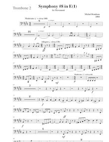 Partition Trombone 2, Symphony No.8, E major, Rondeau, Michel