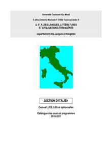 Programmes 2010-2011 - SECTION D ITALIEN
