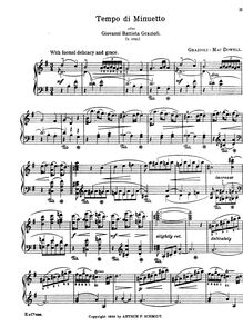 Partition No.3 - Tempo di Menuetto (Grazioli), From pour 18th Century