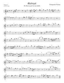 Partition ténor viole de gambe 1, octave aigu clef, Il settimo libro de madrigali a cinque voci par Pomponio Nenna