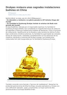 Drukpas restaura unas sagradas instalaciones budistas en China
