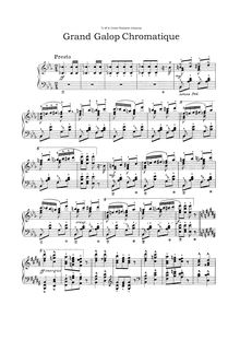 Partition complète (S.219), Grand galop chromatique, E♭ major (simplified version in E major) par Franz Liszt