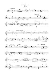 Partition violon 1, corde Trio en G minor, String Trio (2 Violins and Cello) in G minor on Russian Folk Song Chem tebya ya ogorchila (1854/55)