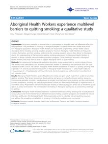 Aboriginal Health Workers experience multilevel barriers to quitting smoking: a qualitative study