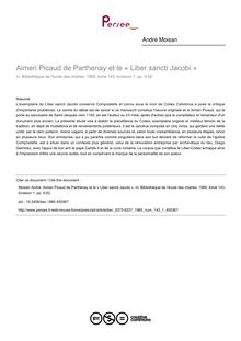 Aimeri Picaud de Parthenay et le « Liber sancti Jacobi » - article ; n°1 ; vol.143, pg 5-52