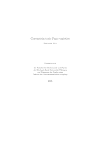 Gorenstein toric Fano varieties [Elektronische Ressource] / Benjamin Nill