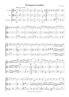 Partition complète, Trio para cordas em Fá maior, F major, Soares, Artur Penha