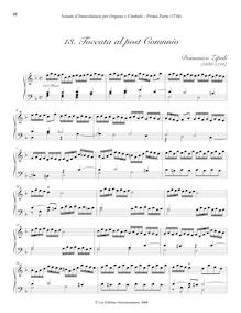 Partition , Toccata all’ Post Communio en fa maggiore, Sonate d Involatura per organo e cimbalo