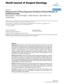 Enhancement of Tissue Expansion by Calcium Channel Blocker: A preliminary study