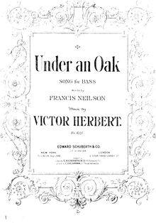 Partition complète, Under an Oak, Song for Bass, G major, Herbert, Victor