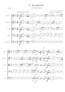 Partition complète, Symphony No.5, Op.67, C minor, Beethoven, Ludwig van