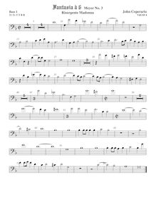 Partition viole de basse 1, basse clef, Fantasia pour 6 violes de gambe, RC 76