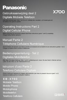Notice Téléphone portable Panasonic Global  X700