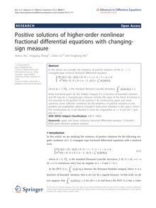 Positive solutions of higher-order nonlinear fractional differential equations with changing-sign measure