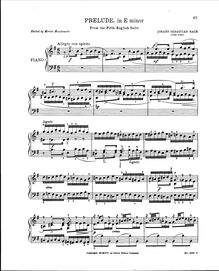 Partition Prelude, 6 anglais , Bach, Johann Sebastian
