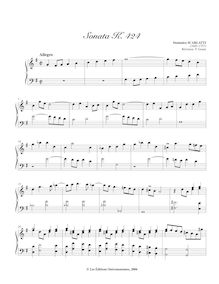 Partition Sonata K.424, 100 clavier sonates, Scarlatti, Domenico