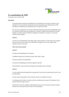 La constitution de 1958