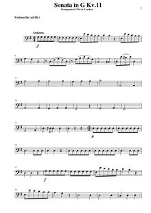 Partition de violoncelle (en option), violon Sonata, Violin Sonata No.6