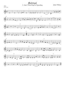 Partition ténor viole de gambe 1, aigu clef, madrigaux - Set 1, Wilbye, John par John Wilbye