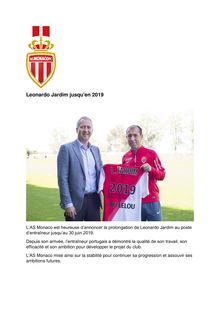 AS Monaco : Leonardo Jardim prolongé jusqu en 2019