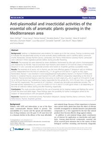 Anti-plasmodial and insecticidal activities of the essential oils of aromatic plants growing in the Mediterranean area