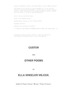 Custer, and Other Poems.