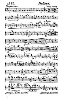 Partition violon 1 , partie, Grande valse brillante, E♭ major, Chopin, Frédéric