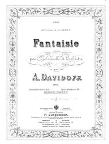 Partition de violoncelle, Fantasia, Op.11, Fantasia pour Orchestre et Violoncelle solo Fantaisie, Op.11
