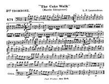 Partition Trombone 3, pour Cake Walk, Marche Ethiopienne, D♭ major