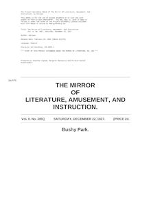 The Mirror of Literature, Amusement, and Instruction - Volume 10, No. 289, December 22, 1827