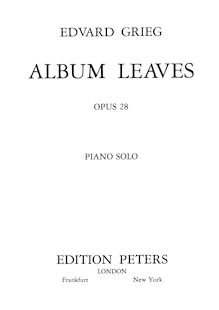 Partition complète (filter), 4 Album Leaves Op.28, Grieg, Edvard