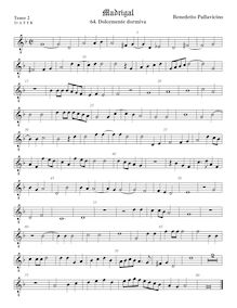 Partition ténor viole de gambe 3, octave aigu clef, Il quinto libro de madrigali a cinque voci.