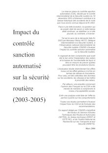 Impact du contrôle sanction automatisé sur la sécurité routière (2003-2005).