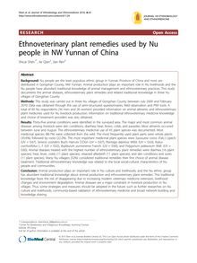 Ethnoveterinary plant remedies used by Nu people in NW Yunnan of China