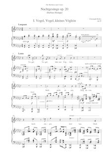 Partition , Vogel, Vogel FullScore, Liedzyklus für Bariton, Klavier, Chor und Streicher
