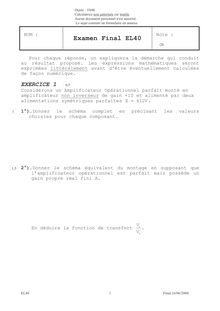 Fonctions électroniques pour l ingénieur 2004 Génie Electrique et Systèmes de Commande Université de Technologie de Belfort Montbéliard