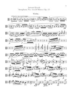 Partition altos, Symphony No.4, Symfonie č.4, D minor, Dvořák, Antonín