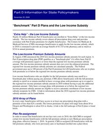 “Benchmark” Part D Plans and the Low Income Subsidy