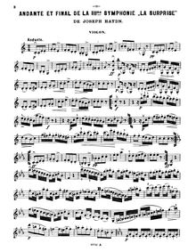Partition de violon, Symphony No.94 en G major “Paukenschlag”
