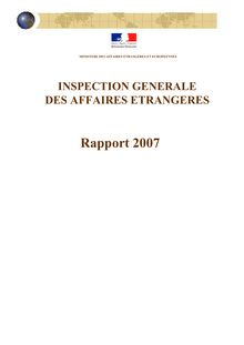 Inspection générale des affaires étrangères : rapport 2007