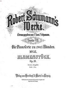 Partition complète, Blumenstück Op.19, D♭ major, Schumann, Robert